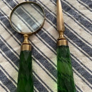 Vintage magnifying glass and letter opener